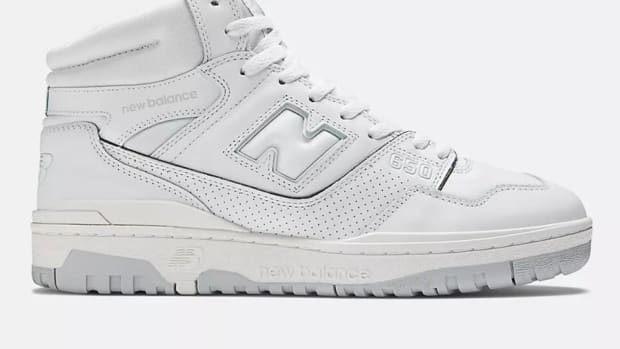 White New Balance shoes.